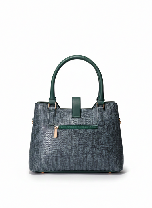 Dark Green Structured Tote Bag