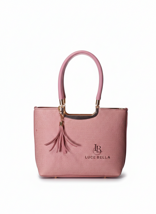 Luce Bella Pink Textured Handbag