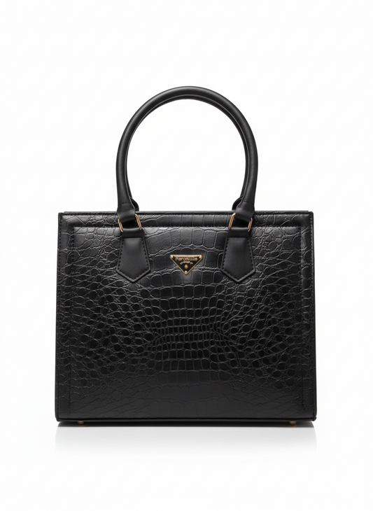 Mashitique Black Crocodile Handbag