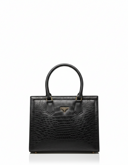 Mashitique Black Crocodile Handbag