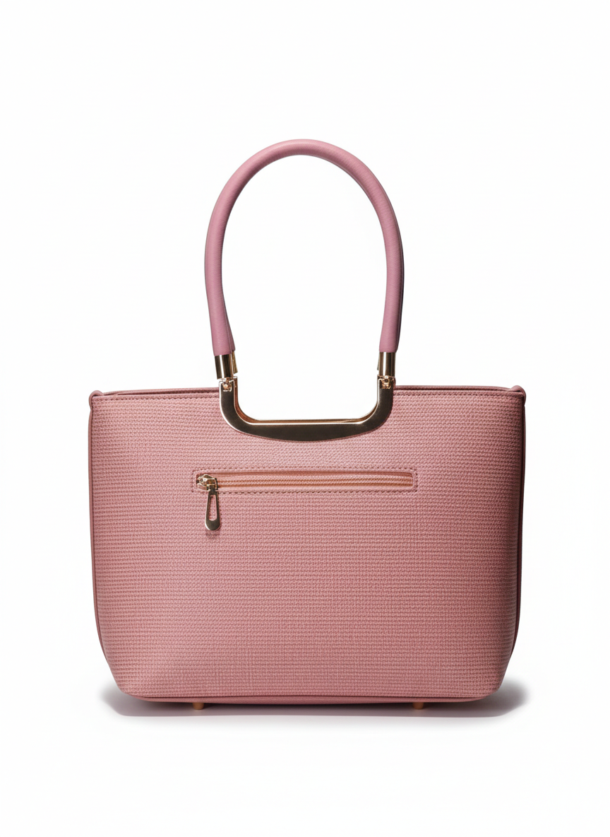Luce Bella Pink Textured Handbag